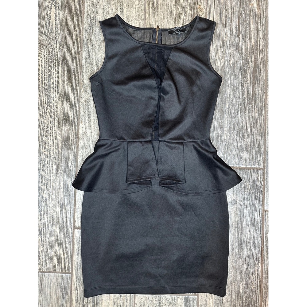 Guess Los Angeles Black Peplum Dress Sleeveless‎ Party Cocktail Career Medium